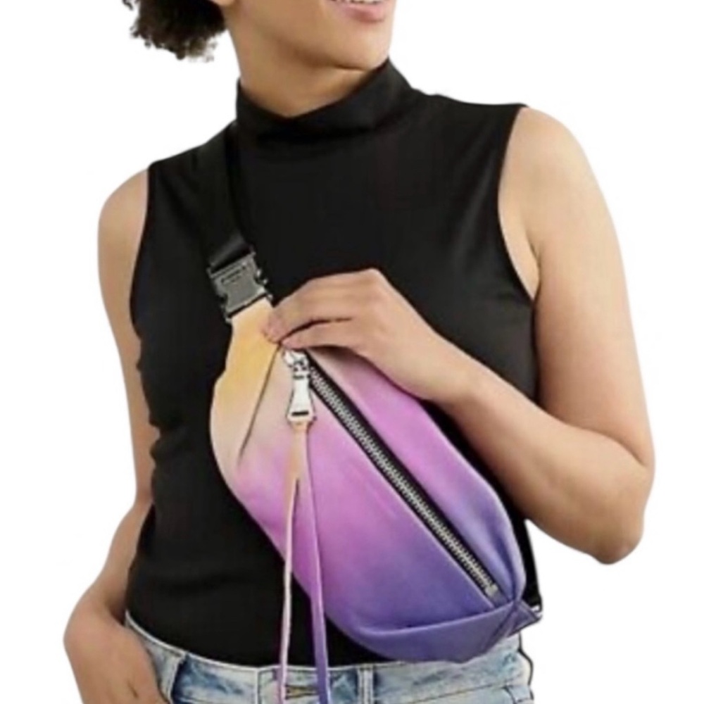 Aimee Kestenberg Belt Bag Womens Small Multicolor Ombre Leather Fanny Pack Zip